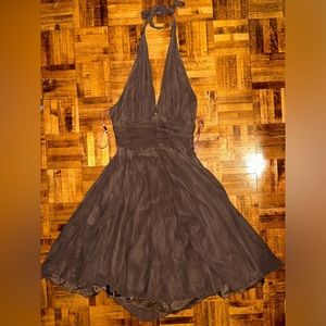 100% SILK CHOCOLATE BROWN MARILYN MONROE DRESS